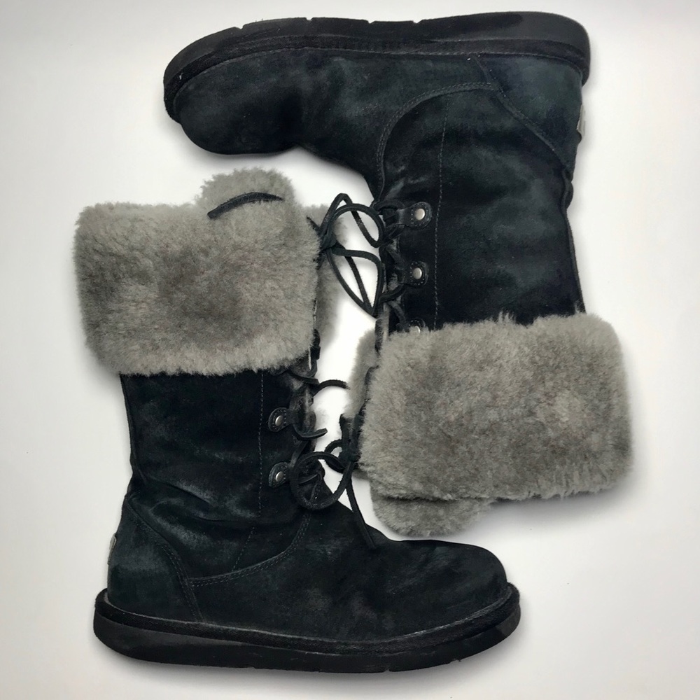 UGG Montclair 1892 Sz 8 Black Lace Up Boots